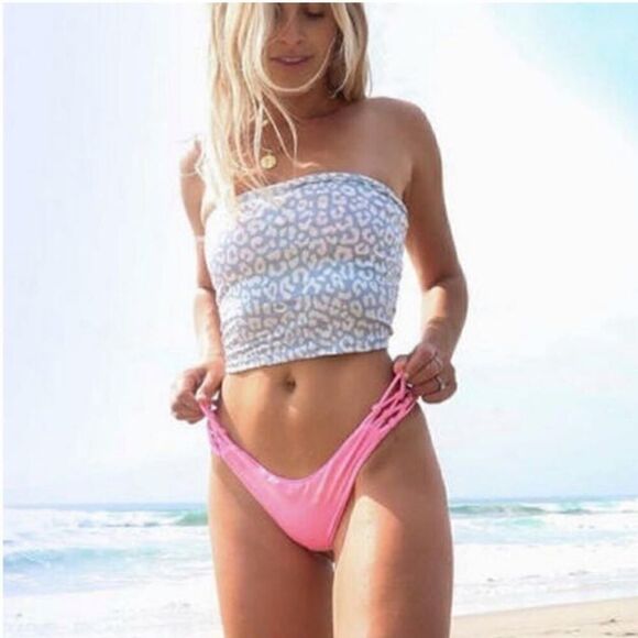 Le Lis Leopard Print Tube Top - Picture 2 of 5